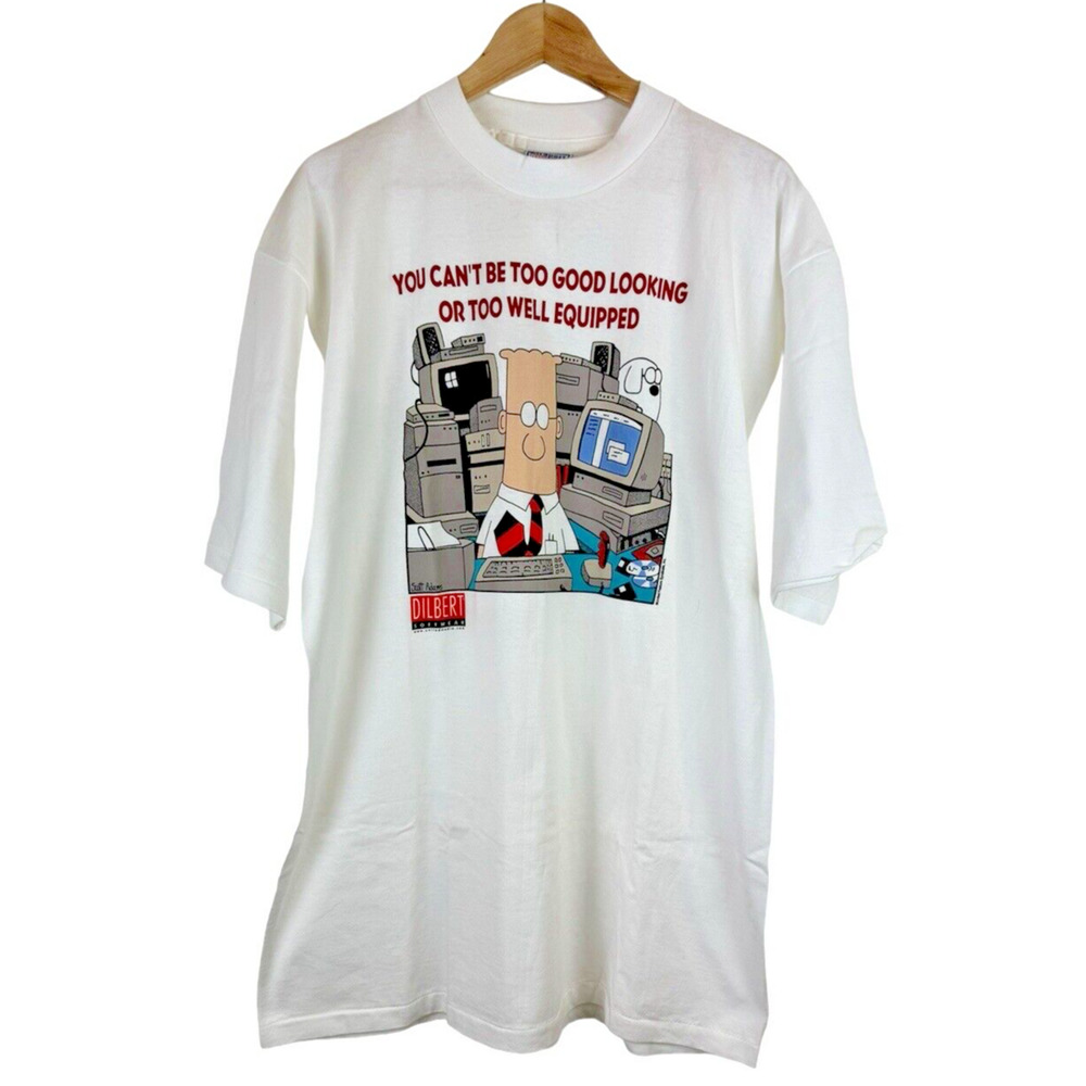 Vintage Dead Stock Dilbert Good Equipped Single Stitch T-Shirt Mens XL All Sport